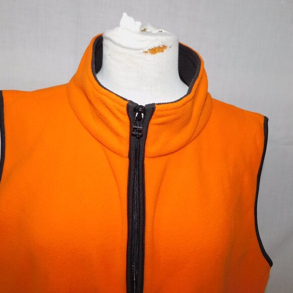 VTG 90s Northern Reflections Womens XL Orange Micro Fleece Full Zip Vest Bright - Picture 6 of 10